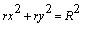 rx^2+ry^2 = R^2